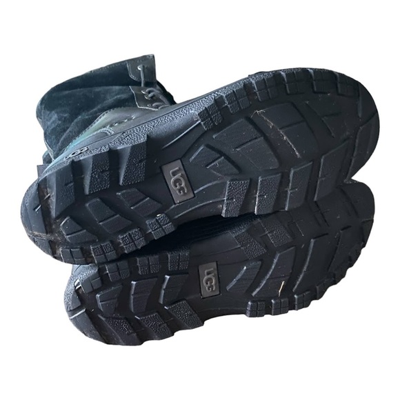 UGG 1116152K Butte II Toggle Tall Black Leather Waterproof Snow Boots Kids 4 - Picture 4 of 10